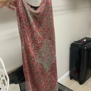 New Hype Strapless Dress in Red and Green Floral (small)